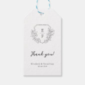 Minimalistische Elegante Kersenbloesem Monogram Cr Cadeaulabel (Voorkant)