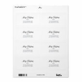 Minimalistische elegante kerst | Aangepaste verzen Etiket (Full Sheet)