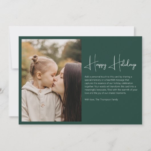 Minimalistische Elegante Kerst Eenvoudig 4 Foto Gr Feestdagenkaart (Achterkant)