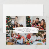 Minimalistische Elegante Kerst Eenvoudige 4 Foto Feestdagenkaart (Voorkant / Achterkant)