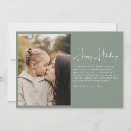 Minimalistische Elegante Kerst Eenvoudige 4 Foto W Feestdagenkaart (Achterkant)