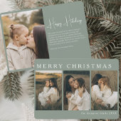 Minimalistische Elegante Kerst Eenvoudige 4 Foto W Feestdagenkaart