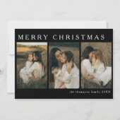 Minimalistische Elegante Kerst Eenvoudige 4 Foto Z Feestdagenkaart (Voorkant)