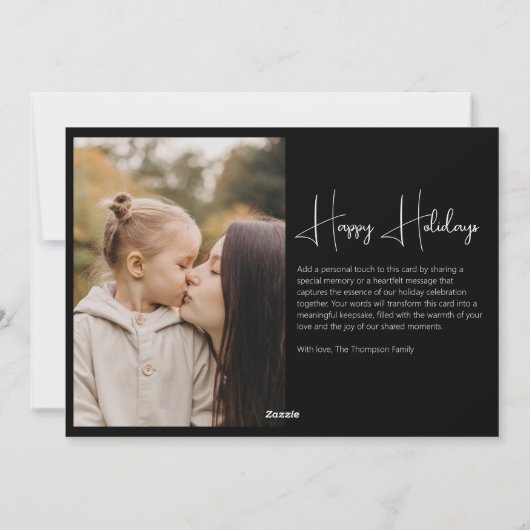 Minimalistische Elegante Kerst Eenvoudige 4 Foto Z Feestdagenkaart (Achterkant)