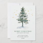 Minimalistische Elegante Kerstboom Kerstgroet Feestdagenkaart (Voorkant)