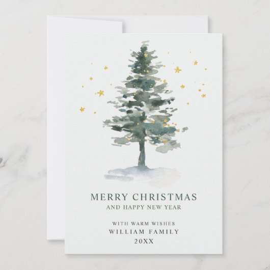 Minimalistische Elegante Kerstboom Kerstgroet Feestdagenkaart (Voorkant)