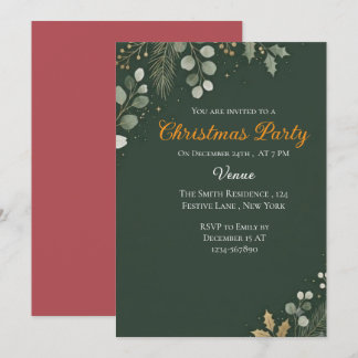 Minimalistische Elegante Kerstfeest Uitnodiging