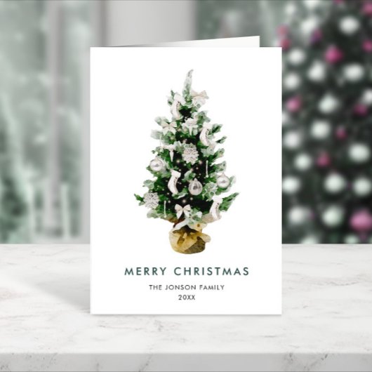 Minimalistische elegante kerstpijnboom feestdagen kaart