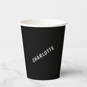 Minimalistische Elegante Klassieke Eigen Naam Papieren Bekers