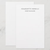Minimalistische Elegante Klassieke Professionele E Briefpapier (Voorkant / Achterkant)