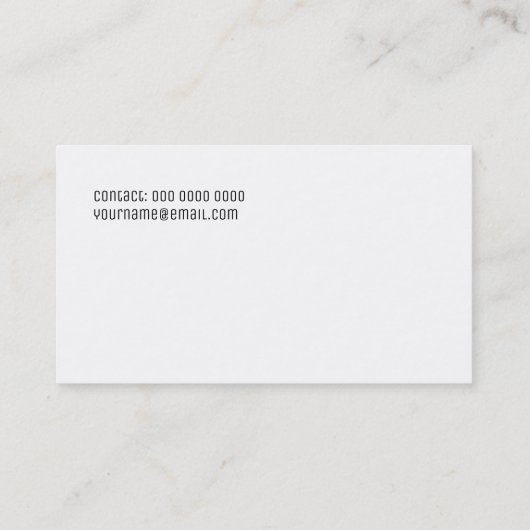 Minimalistische elegante klassieke wit en schone p visitekaartje (Achterkant)