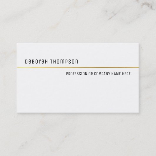 Minimalistische elegante klassieke wit en schone p visitekaartje (Voorkant)