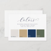 Minimalistische elegante kleuren kledij bruiloft informatiekaartje (Voorkant / Achterkant)