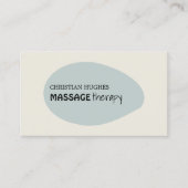 Minimalistische Elegante Koele Blauwe Massage Ther Visitekaartje (Voorkant)