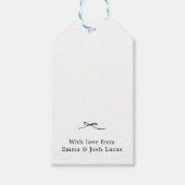 Minimalistische Elegante Kraft Black Bow Pas getro Cadeaulabel (Voorkant)
