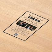 Minimalistische elegante  krant bruiloft acryl uitnodigingen (Laagn)