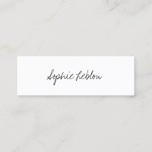 Minimalistische elegante leraar Engels Mini Visitekaartje (Voorkant)