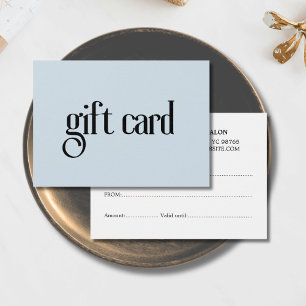 Minimalistische elegante lichtblauwe witte schoonh visitekaartje