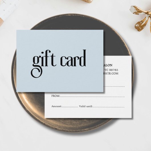 Minimalistische elegante lichtblauwe witte schoonh visitekaartje