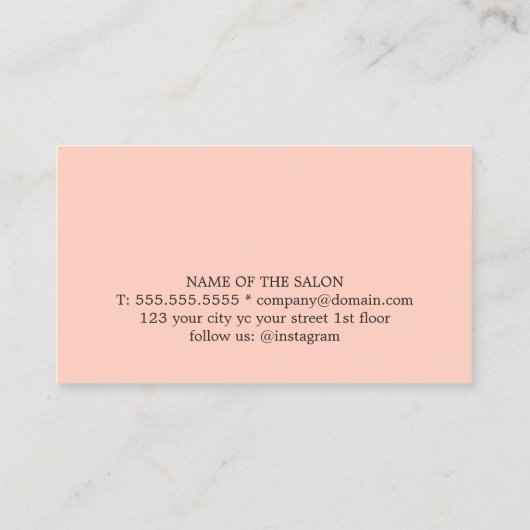 Minimalistische Elegante Lichte Pastel 10 Salon Klantenkaartje (Achterkant)
