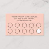 Minimalistische Elegante Lichte Pastel 10 Salon Klantenkaartje (Voorkant)