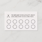 Minimalistische elegante lichte pastelkapsalon klantenkaartje (Voorkant)