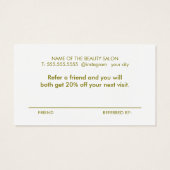 Minimalistische elegante lichtgele olijf visitekaartje (Achterkant)