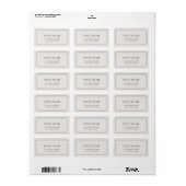 Minimalistische Elegante Lichtgrijs  Etiket (Full Sheet)