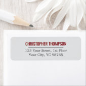 Minimalistische elegante lichtgrijze diepe rode li etiket (Insitu)