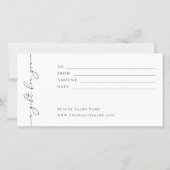 Minimalistische Elegante Logo Cadeaubon (Achterkant)