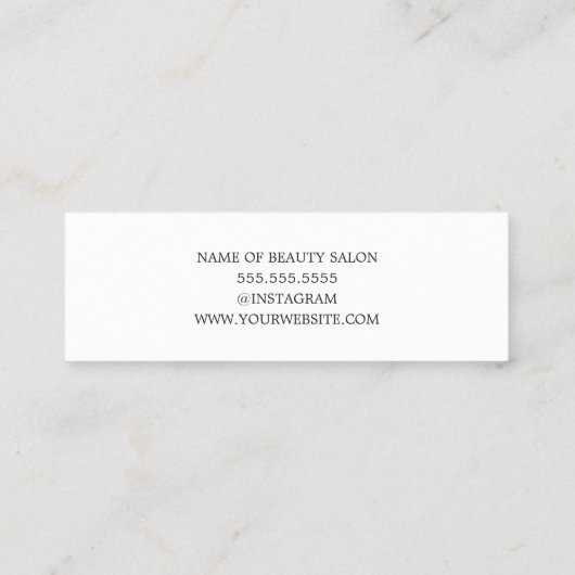 Minimalistische Elegante MahonieRood Gouden Haar S Mini Visitekaartje (Achterkant)