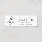 Minimalistische elegante make-up artist gezicht Lo Mini Visitekaartje (Achterkant)