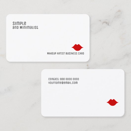 Minimalistische elegante make-up schoonheid visitekaartje (Voorkant / Achterkant)