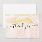 Minimalistische Elegante Marmer Script Bedankkaart (Voorkant / Achterkant)