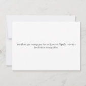 Minimalistische Elegante Marmer Script Bedankkaart (Achterkant)