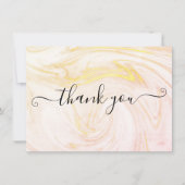 Minimalistische Elegante Marmeren Script Bedankkaart (Voorkant)