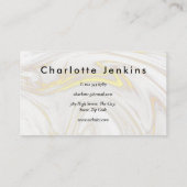 Minimalistische Elegante Marmeren Zakelijk Visitekaartje (Achterkant)