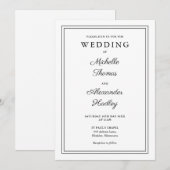 Minimalistische elegante moderne grens bruiloft kaart (Voorkant / Achterkant)