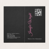 Minimalistische elegante moderne grijze effen QR-c Visitekaartje (Buitenkant ongevouwen)