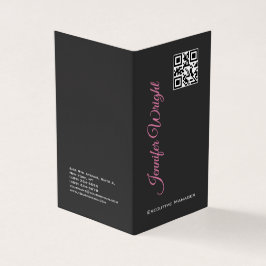 Minimalistische elegante moderne grijze effen QR-c Visitekaartje