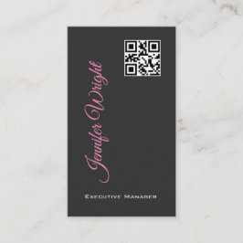 Minimalistische elegante moderne grijze effen QR-c Visitekaartje