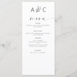 Minimalistische elegante moderne huwelijksreceptie menu