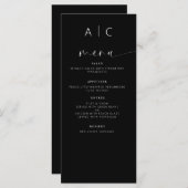 Minimalistische elegante moderne huwelijksreceptie menu (Voorkant / Achterkant)