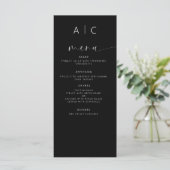 Minimalistische elegante moderne huwelijksreceptie menu (Staand voorkant)
