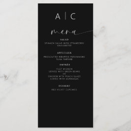 Minimalistische elegante moderne huwelijksreceptie menu