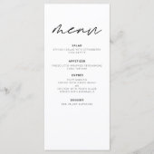 Minimalistische elegante moderne huwelijksreceptie menu (Voorkant)