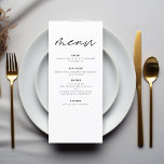 Minimalistische elegante moderne huwelijksreceptie menu<br><div class="desc">Introductie van onze minimalistische zwart-wit moderne huwelijksmenu, een verfijnde en elegante toevoeging aan uw huwelijksdecor dat het moderne ontwerp perfect in evenwicht brengt met tijdloze verfijning. Gemaakt met precisie en oog voor minimalistische esthetiek, zijn deze menu's ontworpen om uw eetervaring te verhogen en een blijvende indruk te geven op uw...</div>