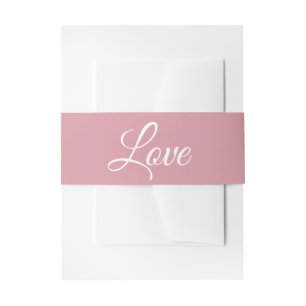 Minimalistische Elegante Moderne Liefde Roze Bruil Uitnodigingen Wikkel