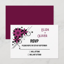 Minimalistische elegante moderne luxe bordeauxrood RSVP kaartje