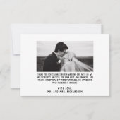 Minimalistische elegante moderne ritssluiting 4 fo bedankkaart (Achterkant)